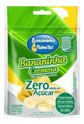 Bananinha Palmital zero adição de açúcares em pacote 156 g com 6 unidades