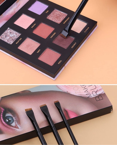 2 Pcs Brocha Para Delineador De Ojos En Ángulo Fino