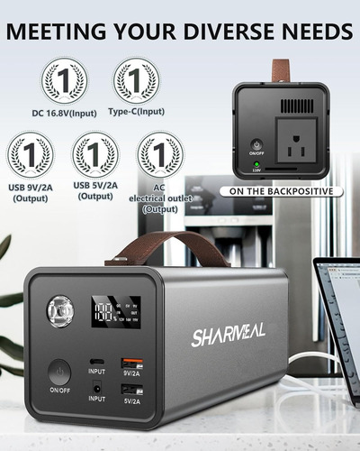 Estacion De Carga E Inversor Portatil Capacidad 200w