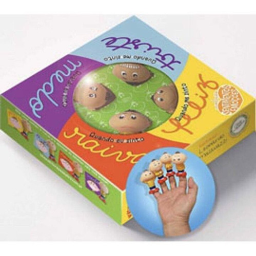 Imagem 1 de 1 de Conjunto Ednelson Emoções - 4 Livros + Dedoches Para Brincar