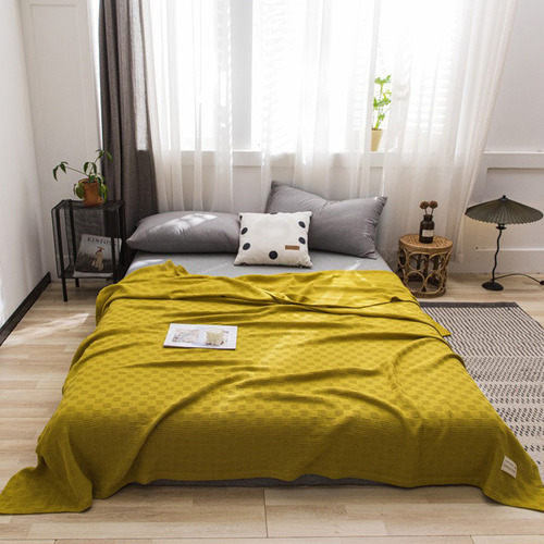 Manta De Cama De Algodón, Manta Térmica De Algodón Doble De