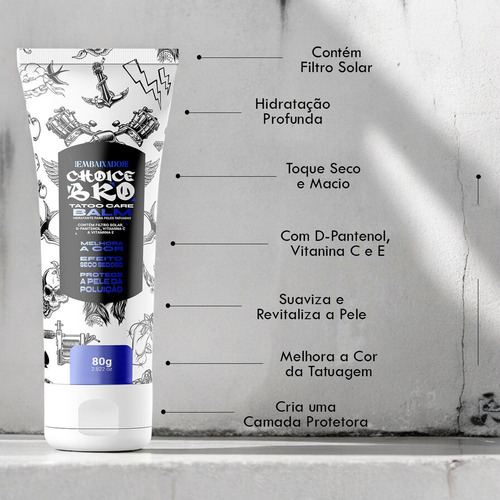Balm De Tatuagem Choice Bro + Pó Modelador Kannep Embaixador