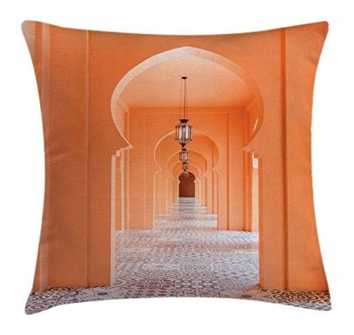 Ambesonne Orient Throw Pillow Cojín, Pasarela Marroquí Con M