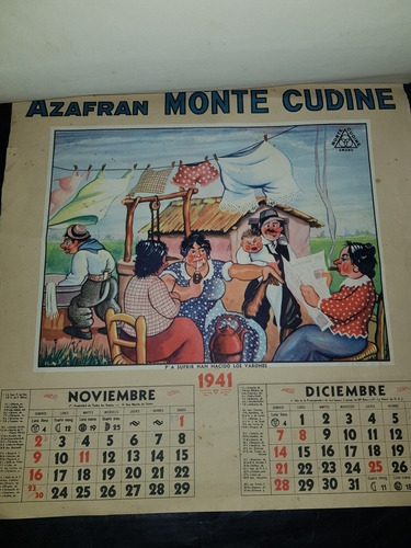 Imagen 4 de 4 de Antiguo Almanaque. Amaro Monte Cudine. Año 1941. 51298.