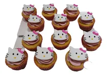 Comprar 12 Cupcakes De Kitty - Ideales Para Cumpleaños \u002F Eventos !