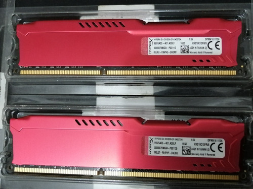 Memoria Ram Kingston Hyper X Fury Roja Ddr3 1866mhz 8gb X2 (Usado)
