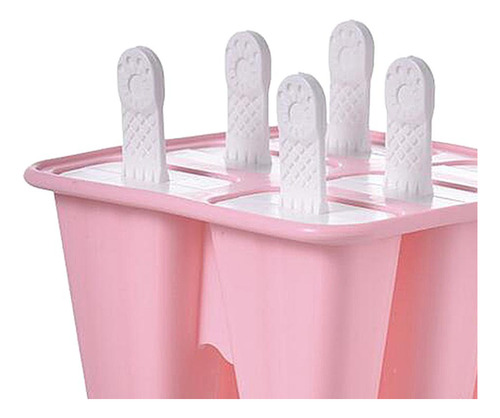 Molde De Silicona Para Hacer Paletas De Hielo, 6 Celdas Rosa