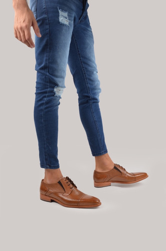 Imagen 5 de 5 de Zapatos De Vestir De Cuero Vacuno En Beige Homero - Ferraro