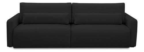 Sofá Retrátil Reclinável Living 240cm Sevilha Veludo Preto