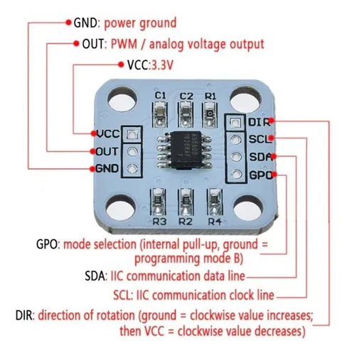 As5600 Encoder Magnetico Sensor Angulo Hall 12 Bits