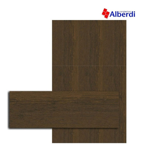 Porcelanico Alberdi Simil Madera Liston 20x60 Dark Wood