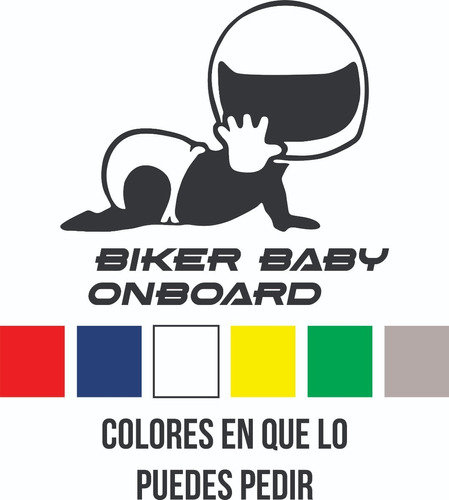 Sticker Calcomanía Biker Baby Onboard 15x14 2 Pz  1 Color 