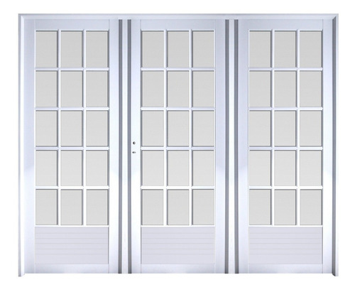 Imagen 1 de 5 de Porton Aluminio 240x200 M510 3/4 Vidrio Repartido Abershop
