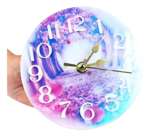 Molde Silicona Reloj Con Números 14 Cm Calidad Para Resina 