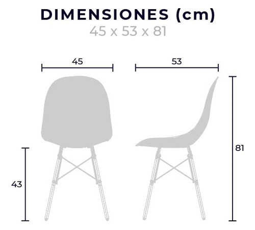Paquete De 4 Sillas De Plastico De Comedor Oslo Eco Eames