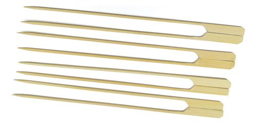 4 Set De 100 Brochetas De Madera Natural Para 4 Piezas