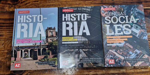 Lote De 3 Libros Sociales + Historia Az Manifiesto Excelente