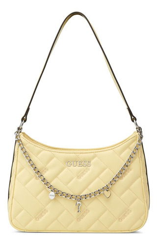 Bolsa Guess Factory Vy960317-but Acabado De Los Herrajes Níquel Color Amarillo Correa De Hombro Amarillo Diseño De La Tela Lisa