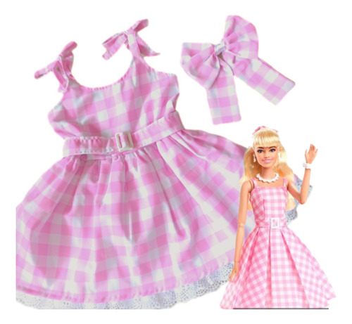 Disfraz De Barbie Vestido Con Moño Para Niña 