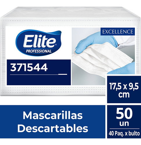 Mascarilla Elite Triple Capa 50 Unid