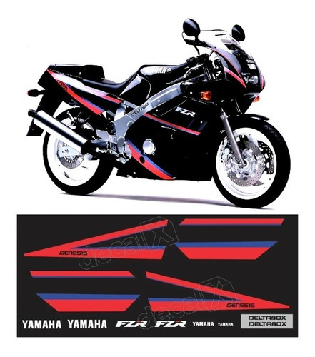 Kit Adesivo Compatível Com Yamaha Fzr 600 1991 Preta Fzr6005