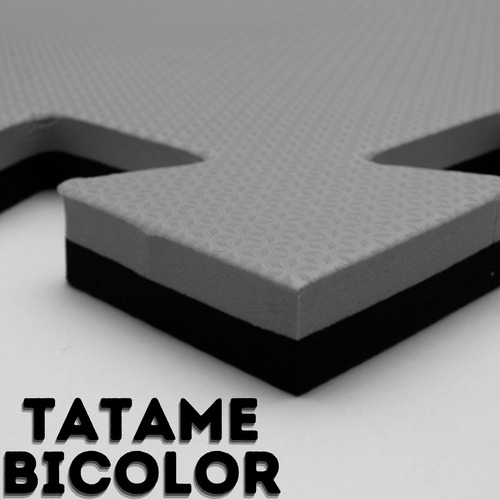 Tapete Tatame 1x1 20mm Bicolor- Preto E Cinza