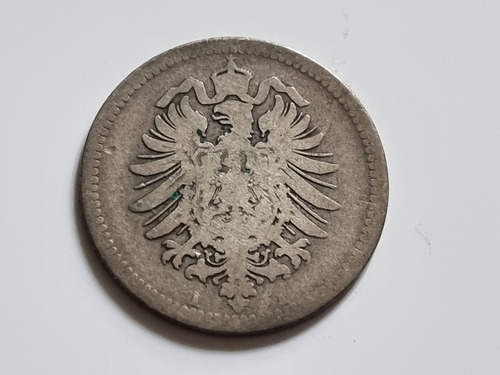 Moneda De Plata Alemania Imperio 1875 50 Pfennig Peniques (Usado)