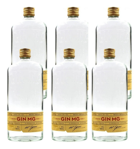 Gin Mg Artesanal Extra Seco Caja X 6 X  700ml. - Español