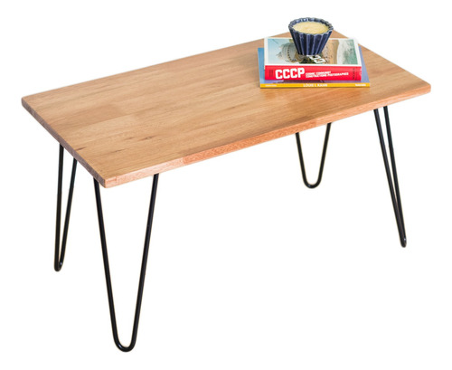 Mesa Ratona De Madera Maciza Y Hierro Patas Hairpin Envíos