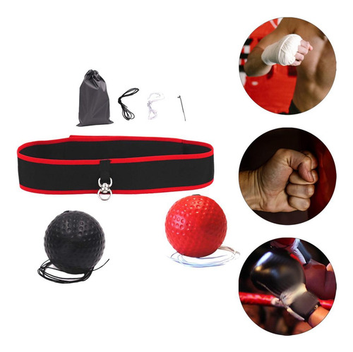 4 Pelota De Reflejo De Boxeo Para Adultos Y Bolas Rojas