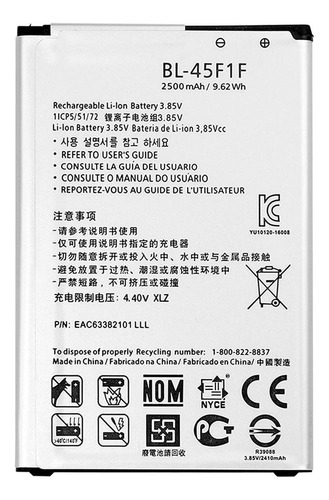 Batería De Repuesto Bl-45f1f Para At-tt LG Phoenix 4x210 Lm