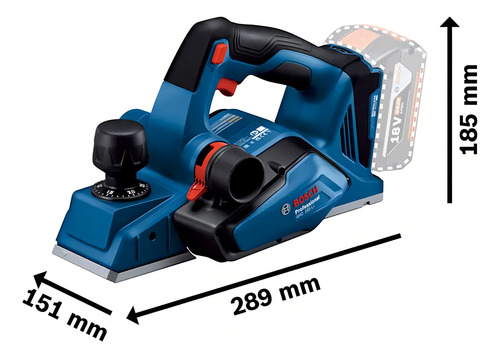 Cepilladora eléctrica de mano Bosch Brushless GHO 185-LI 8.2cm 127V color azul marino