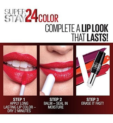 Lápiz Labial Líquido Maybelline Superstay 24, 2 Pasos, Color