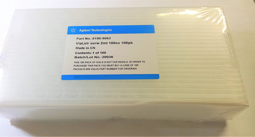 Vial Claro De 2ml P/cromatografía, C/tapa Y Septa, 100 Pzas.
