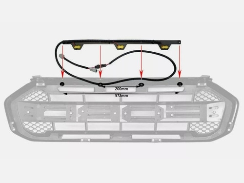 Led Parrilla Compatible Con Ford Ranger Raptor Con Soporte