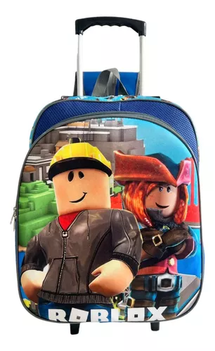 Kit Mochila Masculina Infantil Roblox Rodinha F5 Premium