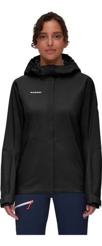 Chaqueta Mujer Mammut Impermeable Alto Hs Hooded Negro