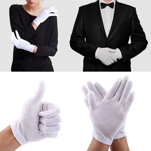 ** 10pz Guantes Blanco De Algodón For Monedas, Joyería,