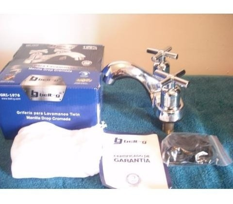 Llave Para Lavamanos Doble Metálica Griferia Belt-g Drop