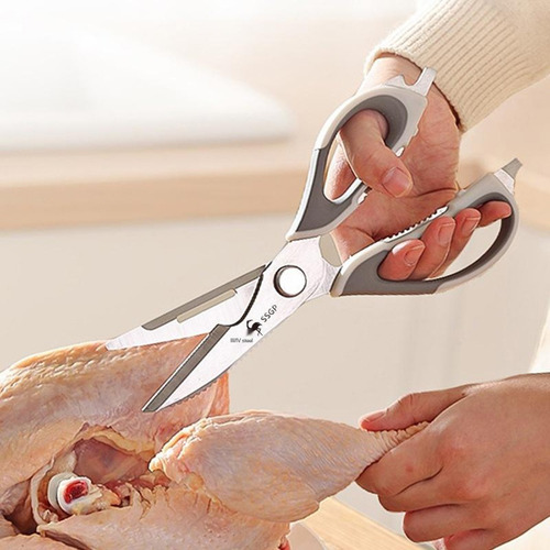 Imagen 3 de 10 de Tijeras De Cocina Para Cocinar Carne De Pollo, Acero