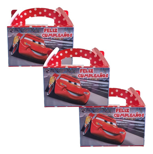 Caja Para Dulces O Sorpresa Cumpleaños Cars Rayo Mcqueen X6u