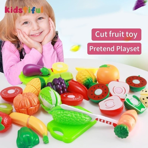. Kit De 21 Juguetes De Cocina For Cortar Frutas Y Verduras