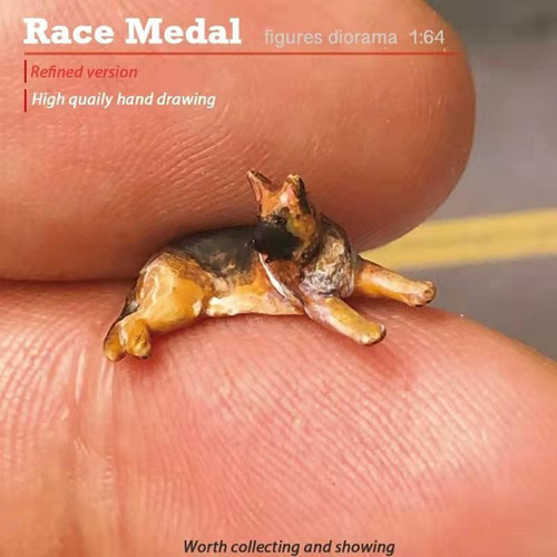 Resin 1/64 Painted Figures Diorama Yellow Orange Red