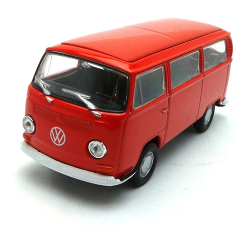 Kombi T2 1972 Escala 1:34 12 Cm Metal Welly Vermelha Rara