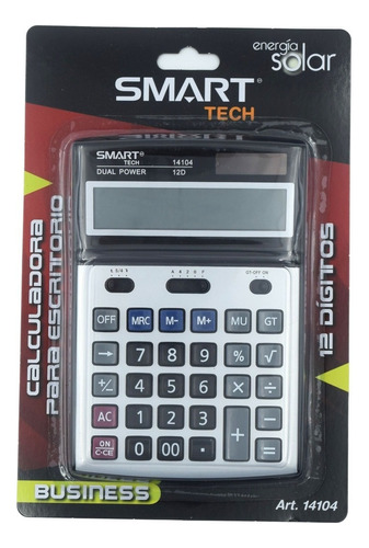 Calculadora Escrit Med 12d Business Smartech Color Negro/Gris