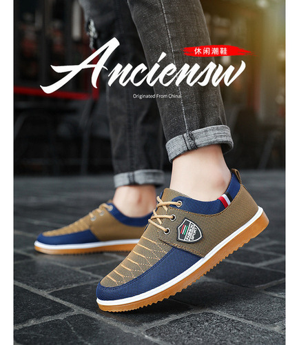 Zapato Deporte Hombre Zapatos Lona Transpirables Y Cómodos D