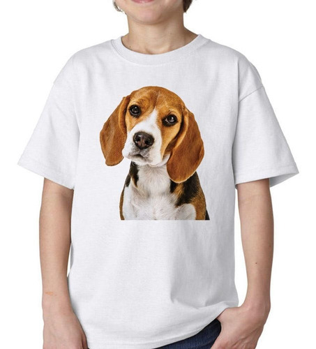 Remera De Niño Perro Beagle Mirando Curioso