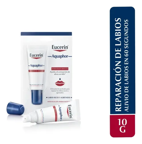 Eucerin Aquaphor Reparador Labial 10ml - Repara Y Protege Los Labios Agrietados