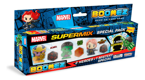 Set Figuras Boomez X4 Brillo En La Oscuridad Heroes Marvel E