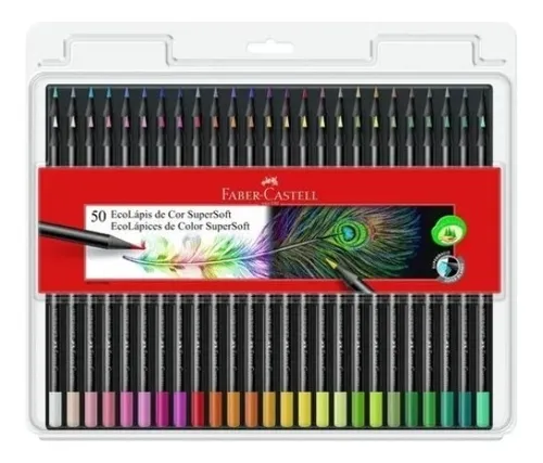 Lápis supermacios Faber Castell de 50 cores